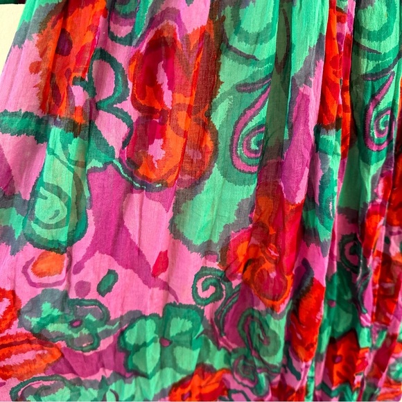 Vintage Midi Maxi Dress 100% Cotton Floral Sz S - Picture 8 of 10